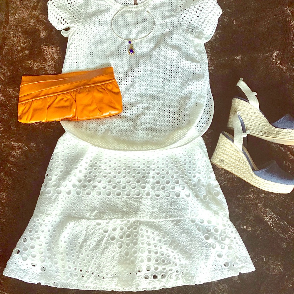 White Eyelet MK outfit ... shirt & skirt 💓